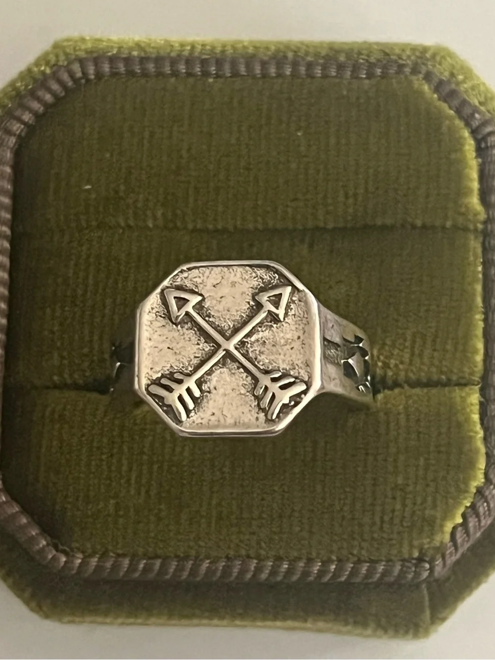 Classic Style Double Arrow w/ Intricate Details Stainless Steel Silver Ring S 6